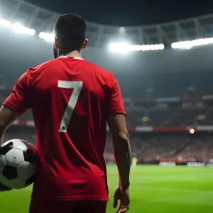 Boş qapı qarşısında qazon üzərində futbol topu