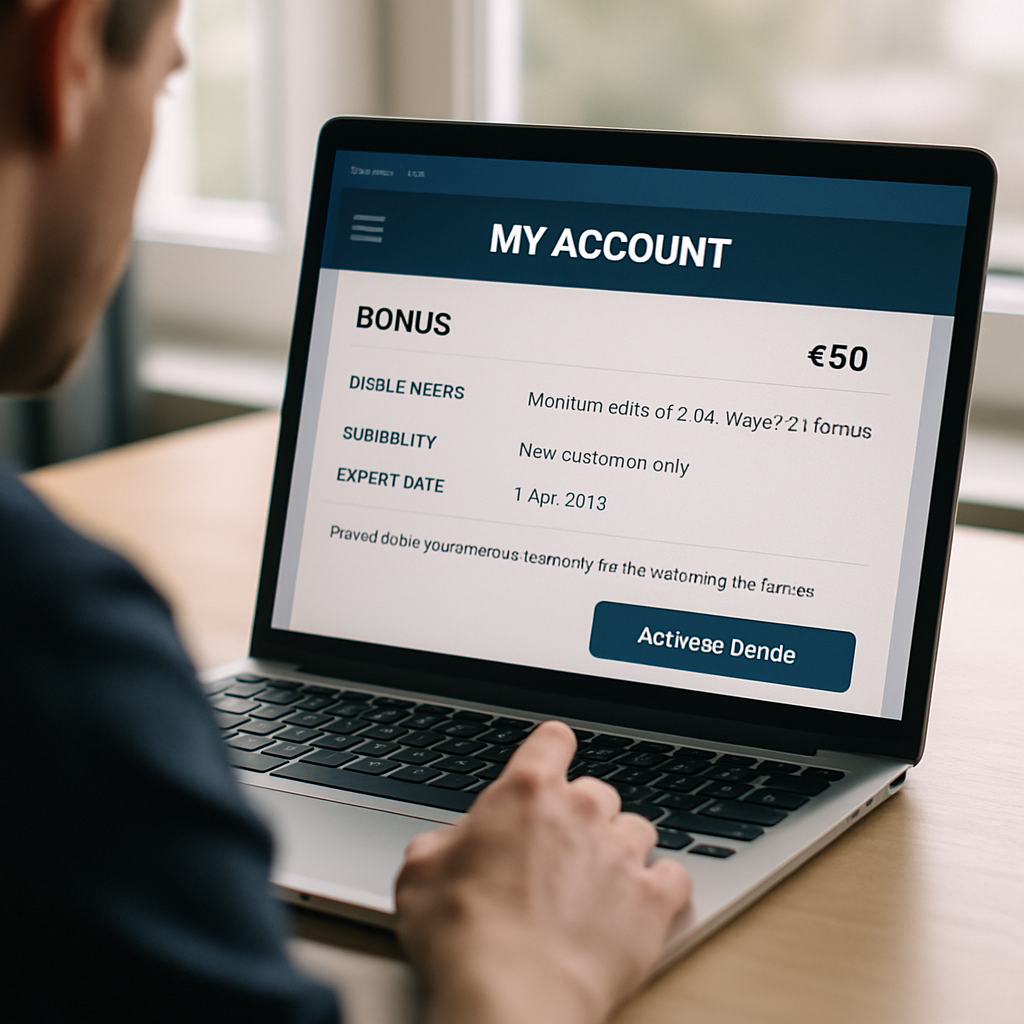 A person checks bonus terms, eligibility, and expiry details on an online betting account
